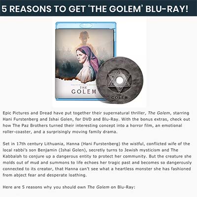 5 REASONS TO GET ‘THE GOLEM’ BLU-RAY!